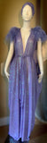 Lavender Sequin Grecian Goddess Gown- handmade lavender sequin mesh gown-ostrich trim unique-gown-red carpet gown-bridal-drag-burlesque gown