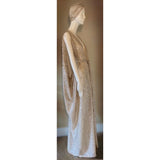 Champagne Sequin Grecian Goddess Gown- handmade champagne sequin mesh gown-red carpet gown-bridal-drag-burlesque gown