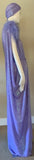 Lavender Sequin Grecian Goddess Gown- handmade lavender sequin mesh gown-ostrich trim unique-gown-red carpet gown-bridal-drag-burlesque gown