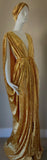 Gold Velvet Grecian Goddess Gown with Turban-Handmade-special occasion crushed velvet gown