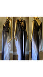 Grecian Goddess Gown with cage harness in sheer black and white mesh,burlesque,drag,vampire gown,red carpet ,festival wear,fetish,Halloween