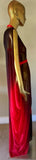 Grecian Goddess Gown with cage harness in sheer black and red mesh,burlesque,drag,handmade evening gown,red ,festival wear,fetish,vampire