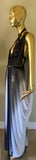 Grecian Goddess Gown with cage harness in sheer black and white mesh,burlesque,drag,vampire gown,red carpet ,festival wear,fetish,Halloween