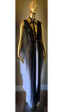 Grecian Goddess Gown with cage harness in sheer black and white mesh,burlesque,drag,vampire gown,red carpet ,festival wear,fetish,Halloween