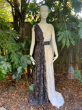 Spooky Goddess Gown, vampire, sexy zombie-grey and white distressed Halloween gown,burlesque,drag,gift,vampire gown,festival wear,zombie