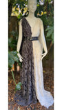 Spooky Goddess Gown, vampire, sexy zombie-grey and white distressed Halloween gown,burlesque,drag,gift,vampire gown,festival wear,zombie