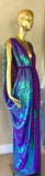 Grecian Goddess Gown-purple/violet iridescent sequin and sheer mesh