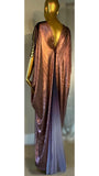 Grecian Goddess Gown-blush molten metallic-special occasion gown-evening gown-bridal-drag-burlesque gown