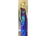 Grecian Goddess Gown-purple/violet iridescent sequin and sheer mesh