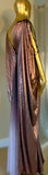 Grecian Goddess Gown-blush molten metallic-special occasion gown-evening gown-bridal-drag-burlesque gown