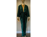 Crushed Velvet Gown-Art Deco-1930’s style-Old Hollywood-Angel wing sleeves- sash belt