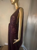 Merlot Wine Sequin Grecian Goddess Gown- handmade-deep wine sequin mesh grecian goddess-gown-red carpet gown-bridal-drag-burlesque gown