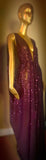 Merlot Wine Sequin Grecian Goddess Gown- handmade-deep wine sequin mesh grecian goddess-gown-red carpet gown-bridal-drag-burlesque gown
