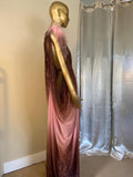 Grecian Goddess Sheer  Ombre Glitter Gown,ostrich feather trim,Bridal,burlesque,drag,gift,custom handmade evening gown,red carpet gown