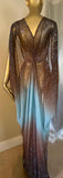 Grecian Goddess Sheer Ombre Glitter Gown,Bridal,burlesque,drag,gift,custom handmade evening gown,red carpet gown