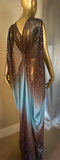 Grecian Goddess Sheer Ombre Glitter Gown,Bridal,burlesque,drag,gift,custom handmade evening gown,red carpet gown