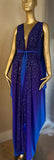 Grecian Goddess Silky Jersey Ombre Glitter Gown,Bridal,burlesque,drag,gift,custom handmade evening gown,red carpet gown