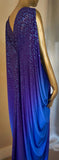 Grecian Goddess Silky Jersey Ombre Glitter Gown,Bridal,burlesque,drag,gift,custom handmade evening gown,red carpet gown