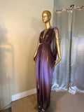 Grecian Goddess Sheer Ombre Glitter Gown,beaded shoulder applique ,Bridal,burlesque,drag,gift,custom handmade evening gown,red carpet gown
