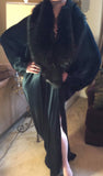 Hunter green, Velvet robe, luscious,faux fur collar, old Hollywood,1920s style. Boudoir,Burlesque,Gift,Bridal